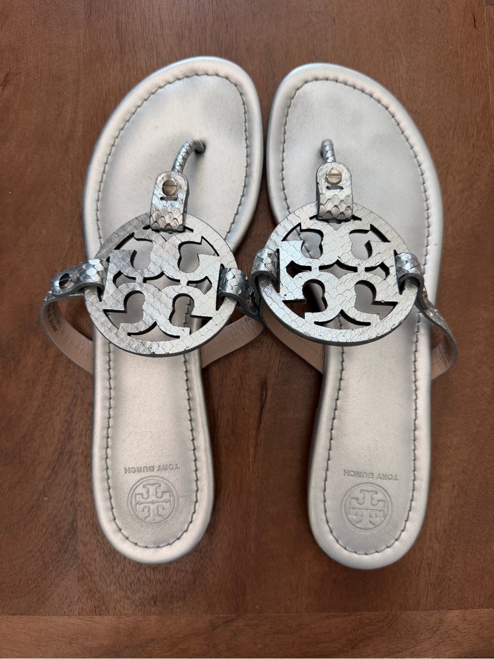 Tory Burch Miller Silver Sandals size 10M LN